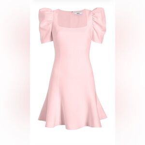 Likely scooped neck Alia Pink Dress with Puff Sleeves